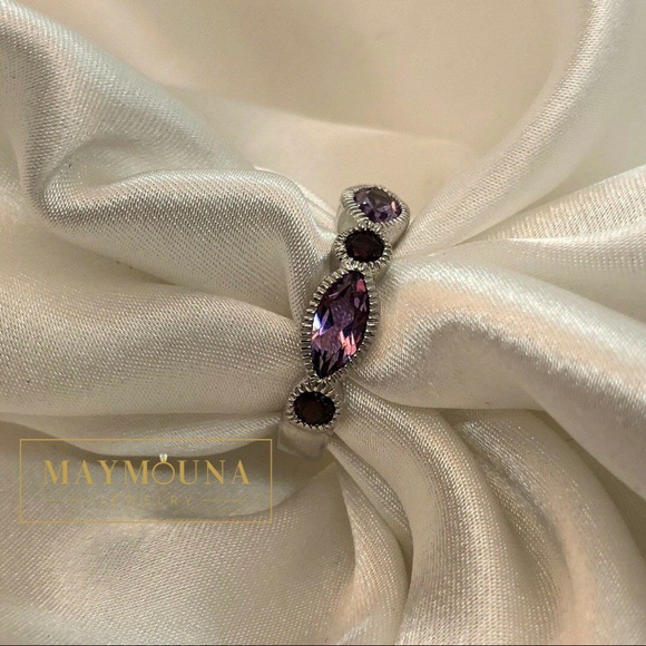 925 Sterling Silver Natural Gemstone Ring - Picture 2 of 5